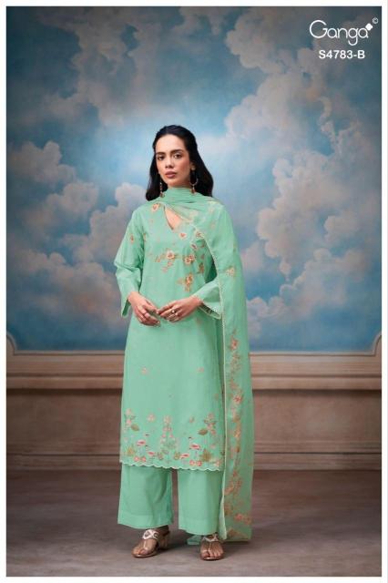 Ganga fariyal 4783 dress material wholesaler in kolkata